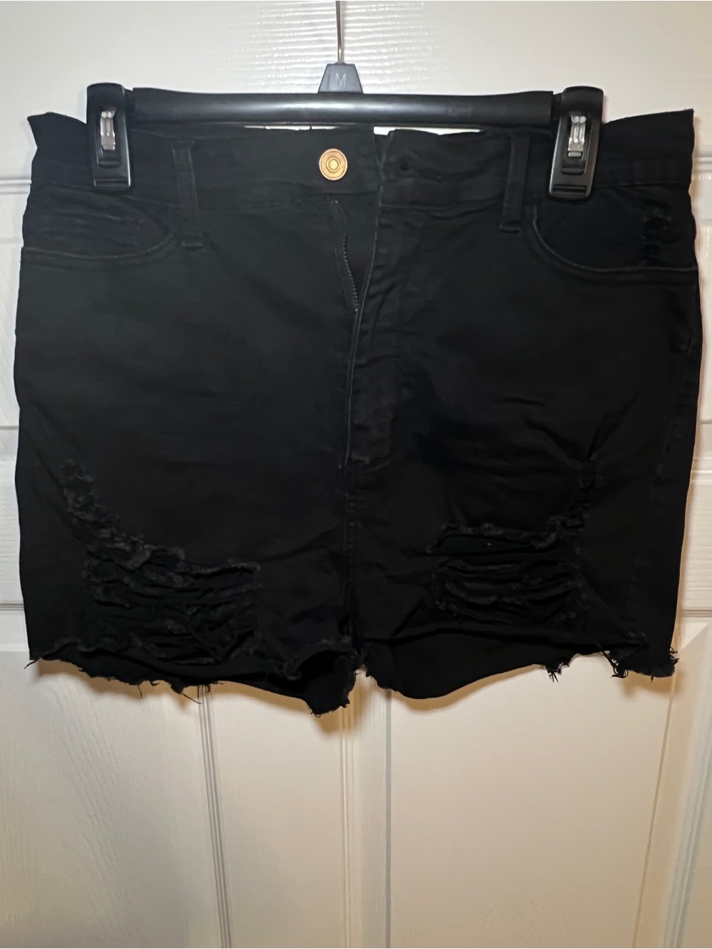 Fashion Nova Black Distressed Denim Shorts | Size XL | Curvy Fit